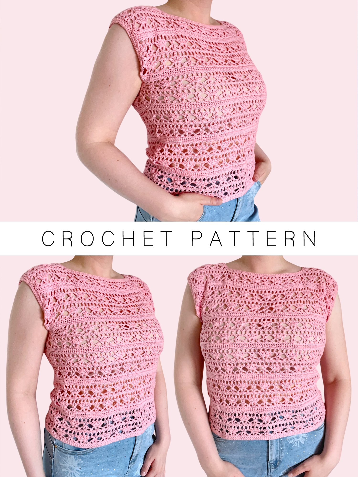 Crochet Pattern: Beach Shells Top, Sizes XS-4X product image (1)