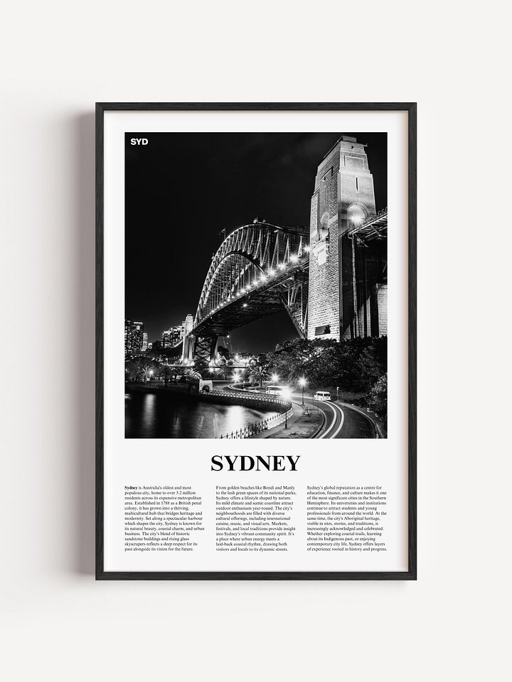 Sydney 02 Newspaper Poster | Framed product image (1)