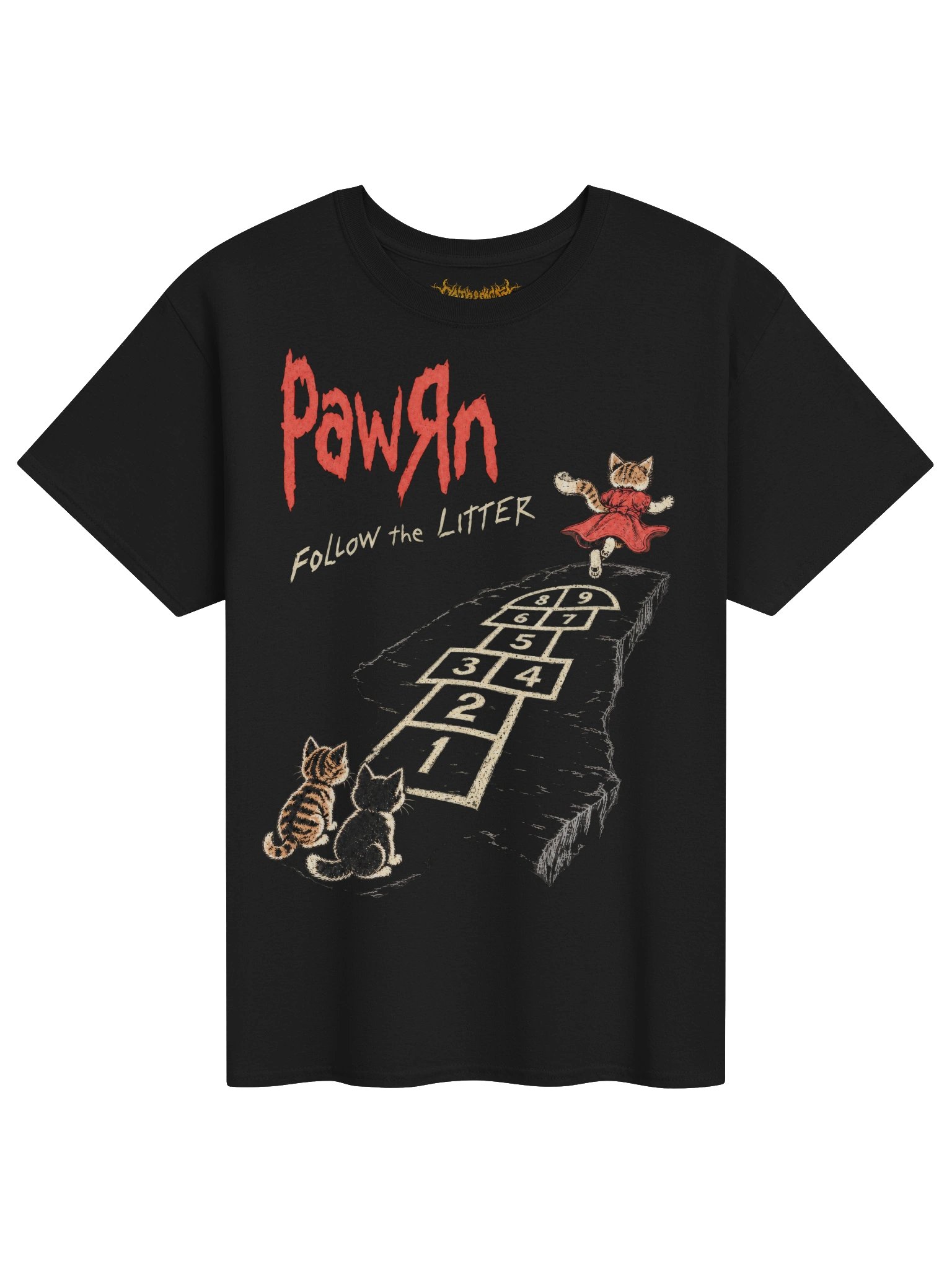 Pawrn “Follow the Litter” Tee — Korn Follow the Leader Cat Parody product image (1)