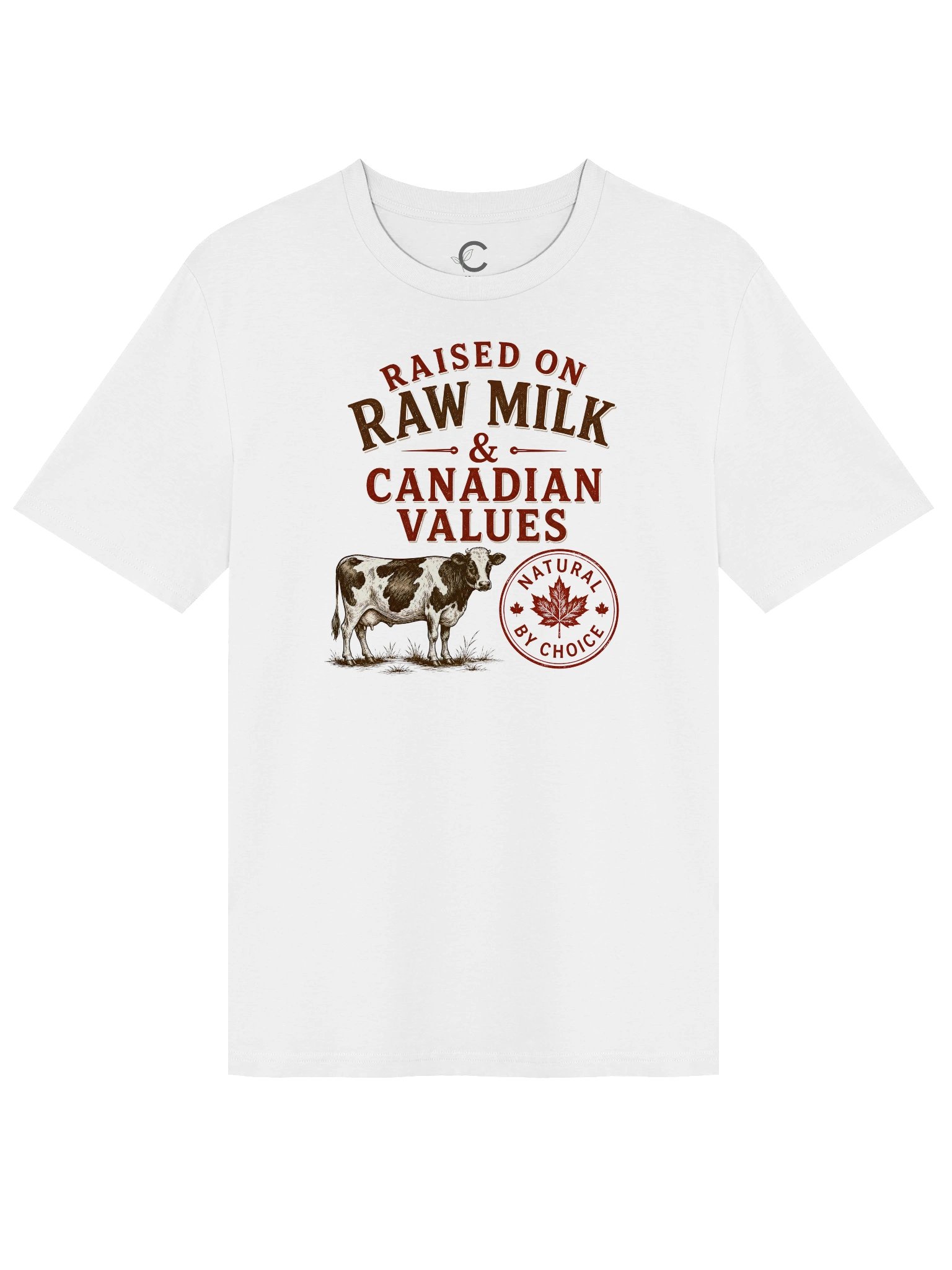 Canada Day: "Raised On Raw Milk And Canadian Values" Organic T-Shirt product image (2)