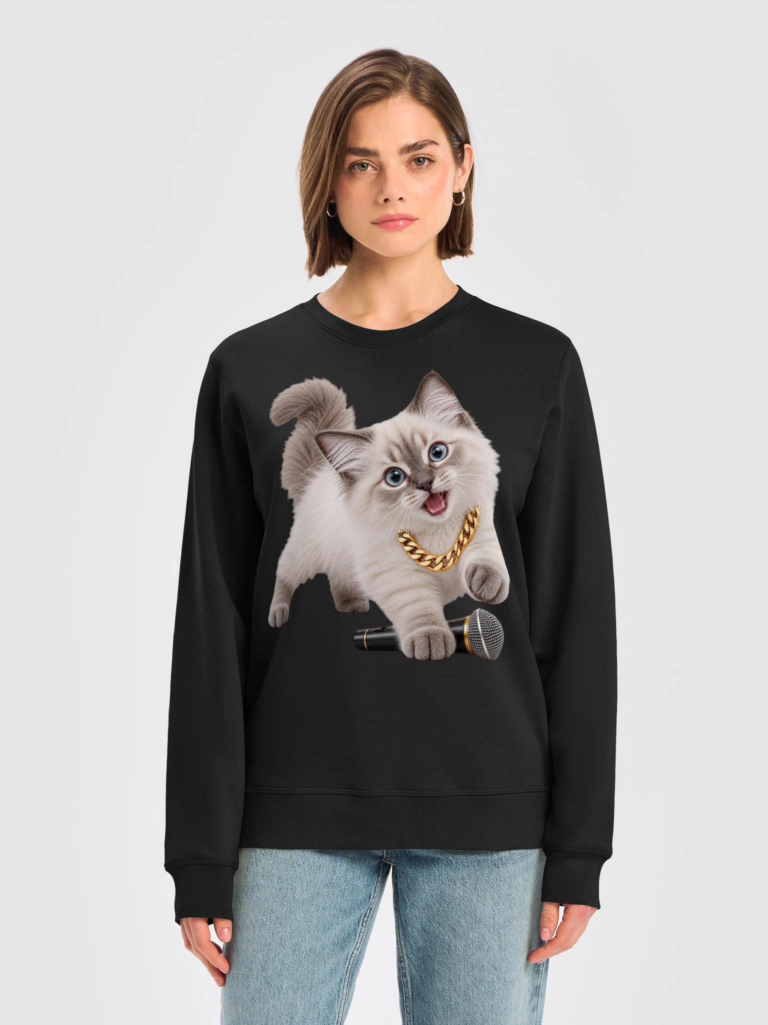 Hip Hop Neva Masquerade Kitten – Organic Unisex Sweatshirt product image (21)