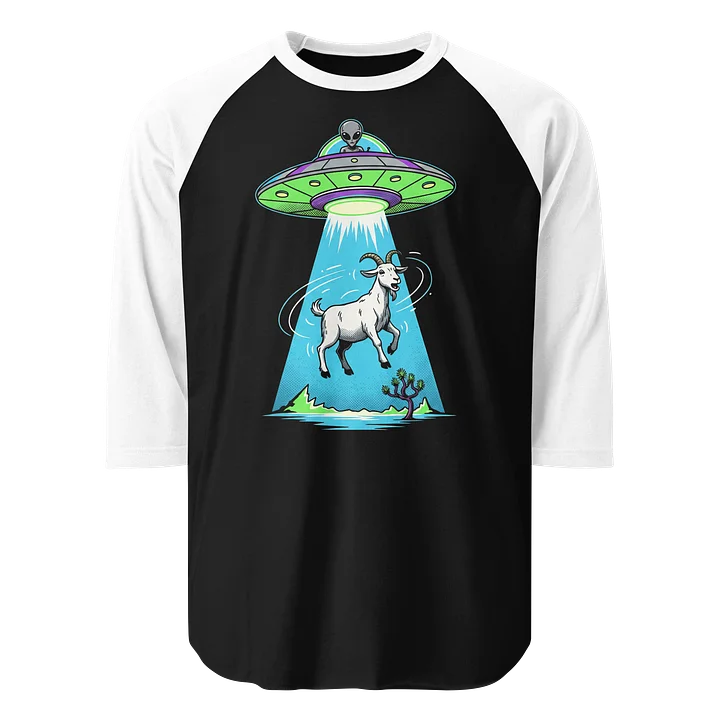 Goat Alien Abduction Baseball Tee - Dark Colored Torso product image (1)