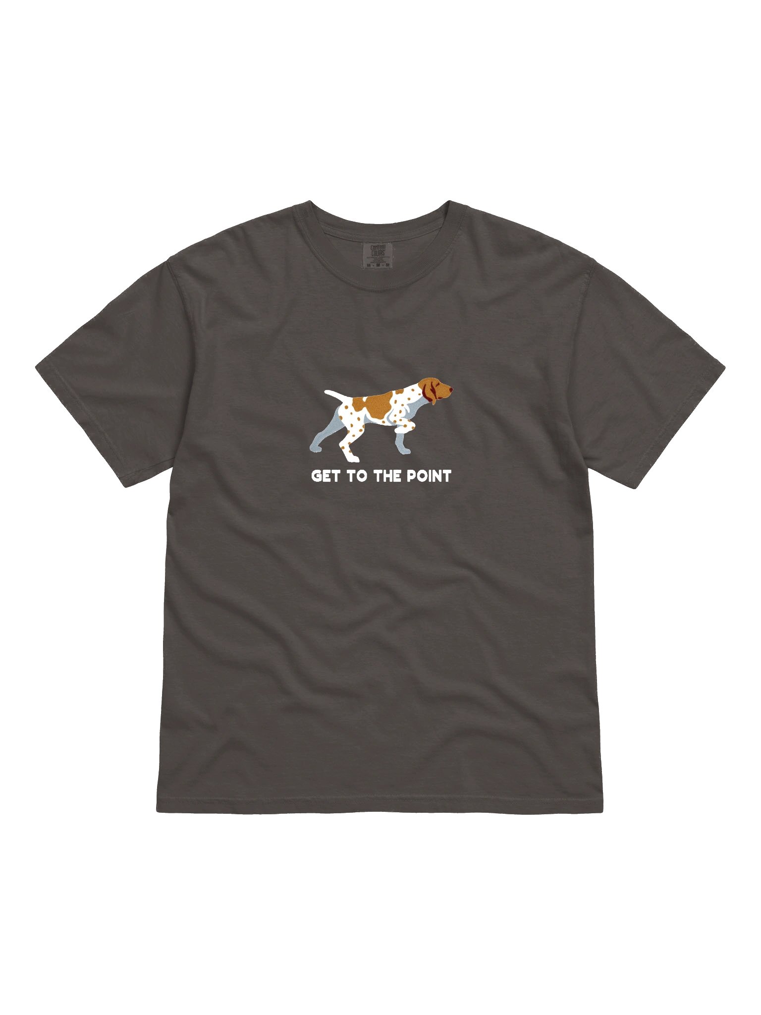 Get to the Point T-Shirt(Embroidered) of a Bracco Italiano(Tan & White) product image (4)