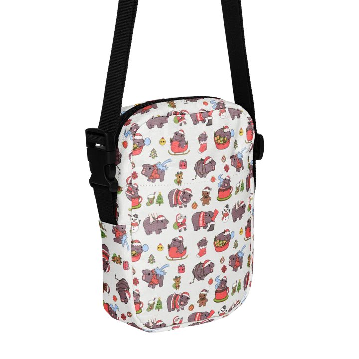 MOODENG'S WHITE CHRISTMAS UTILITY CROSSBODY BAG! product image (1)