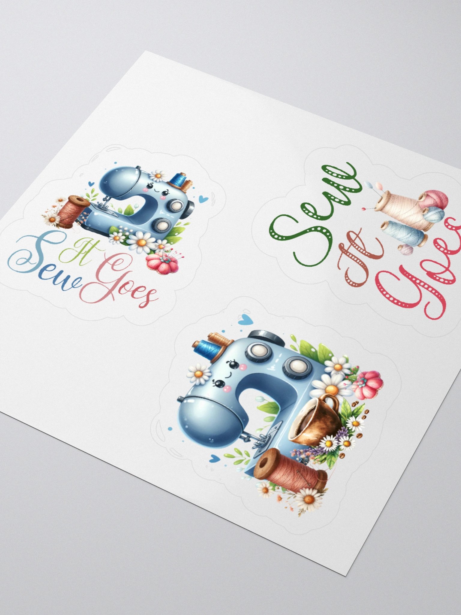 Whimsical Sewing Machines Kiss Cut Stickers Set product image (9)