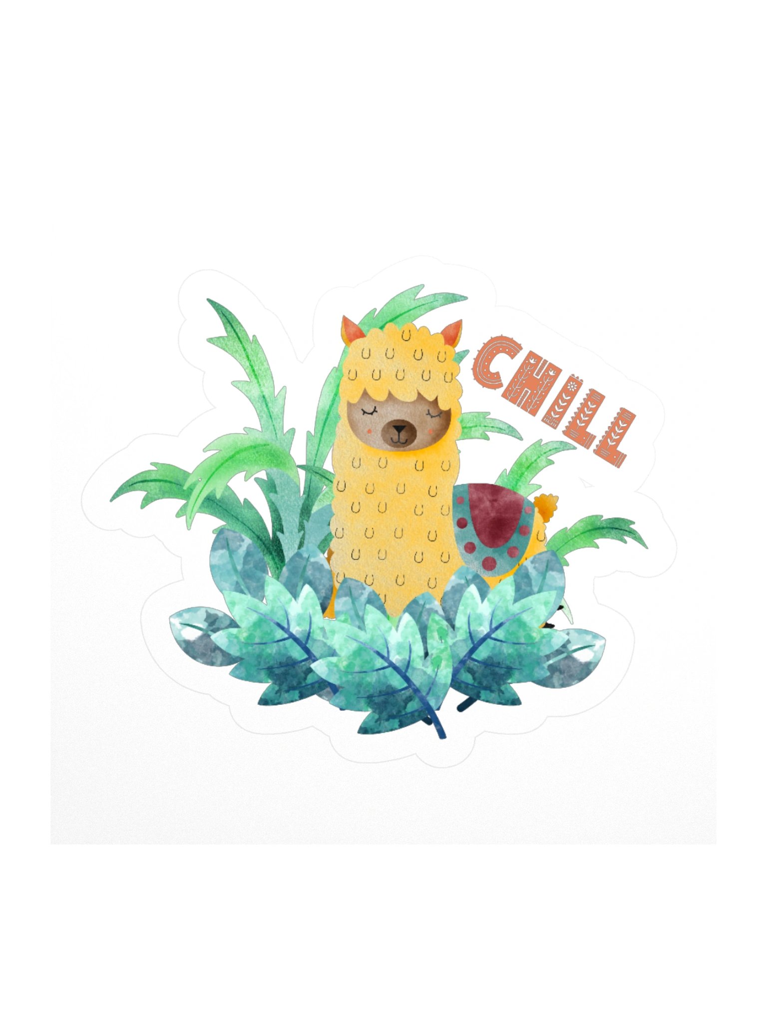 Chill Cute Llama Vinyl Sticker product image (2)