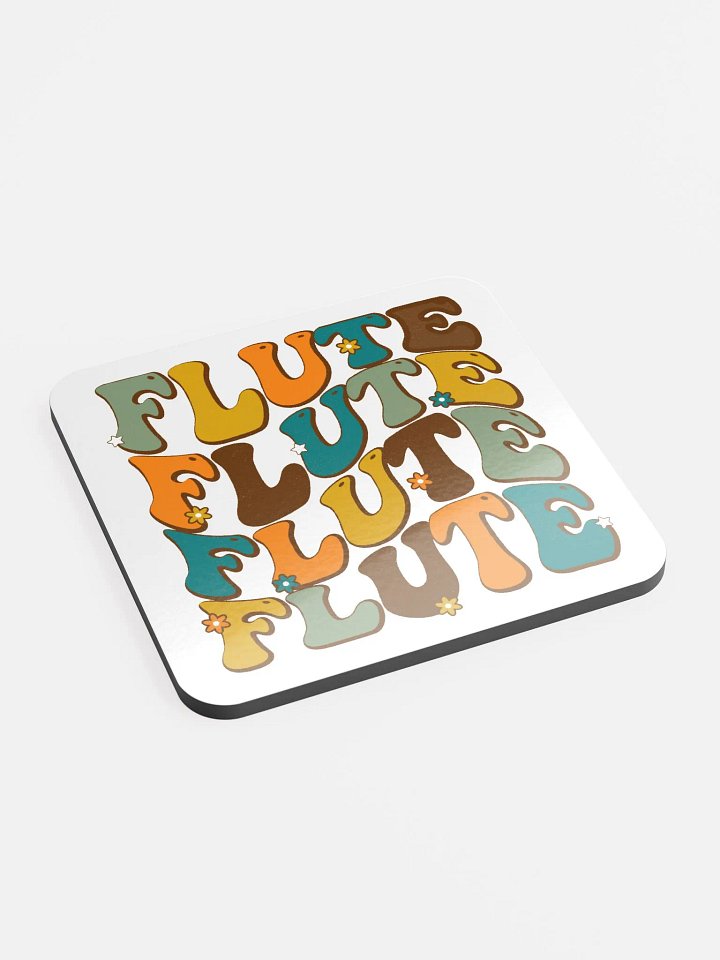 Groovy Wavy Flute Cork Coaster Retro and White product image (2)