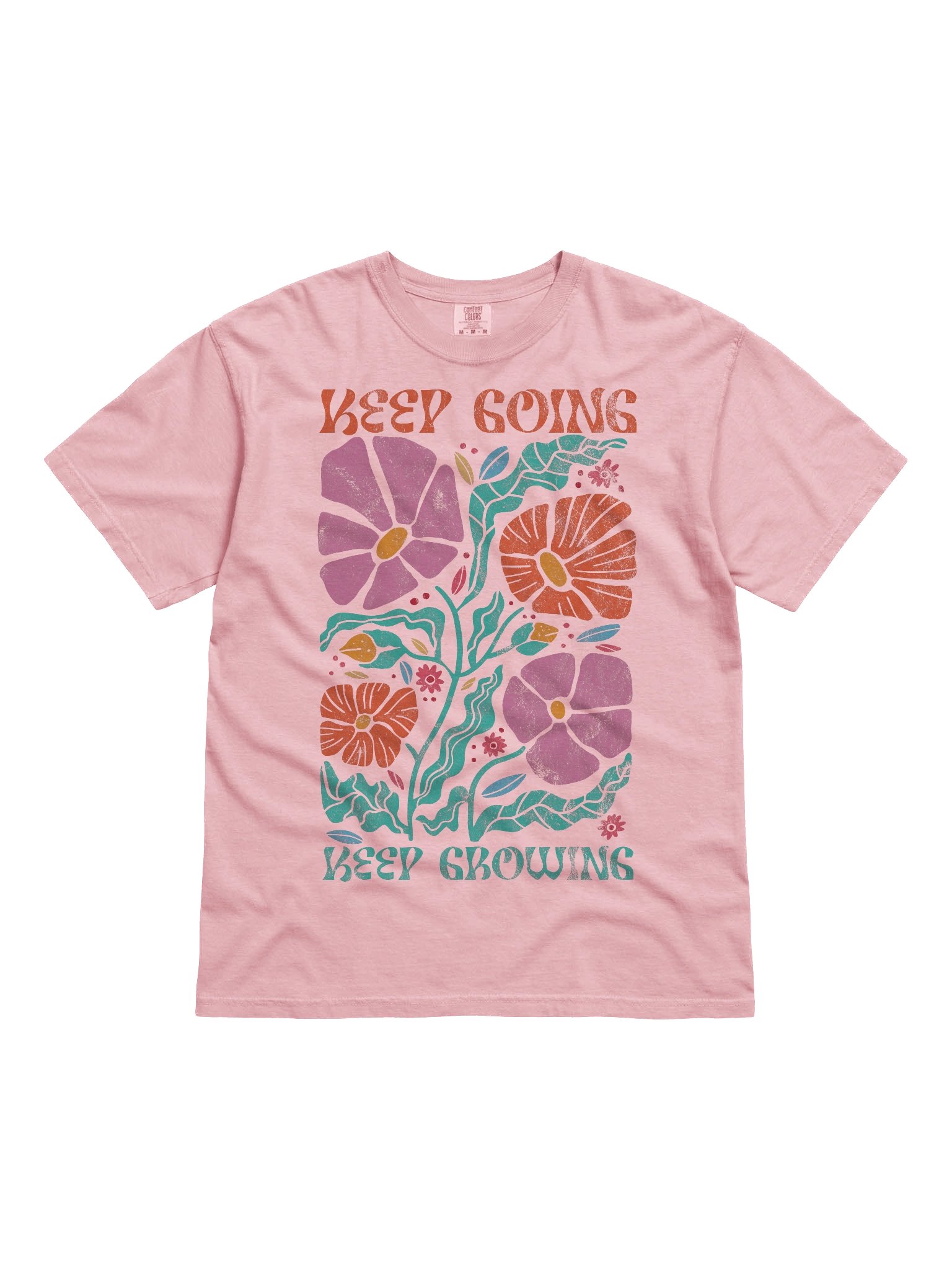 Keep Going Keep Growing Shirt – Retro Floral Motivational Aesthetic Tee product image (4)