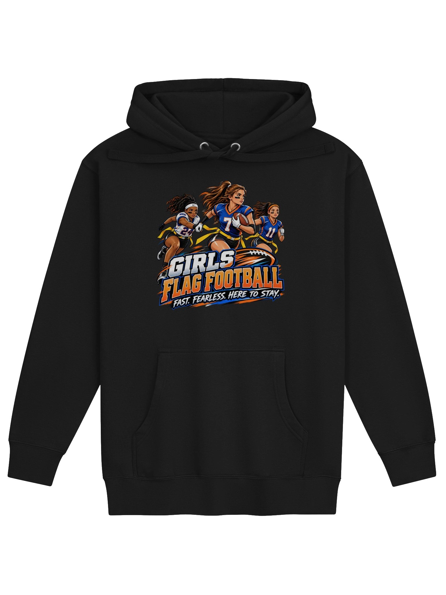 Girls Flag Football — Fast. Fearless. Here to Stay - Hoodie product image (2)