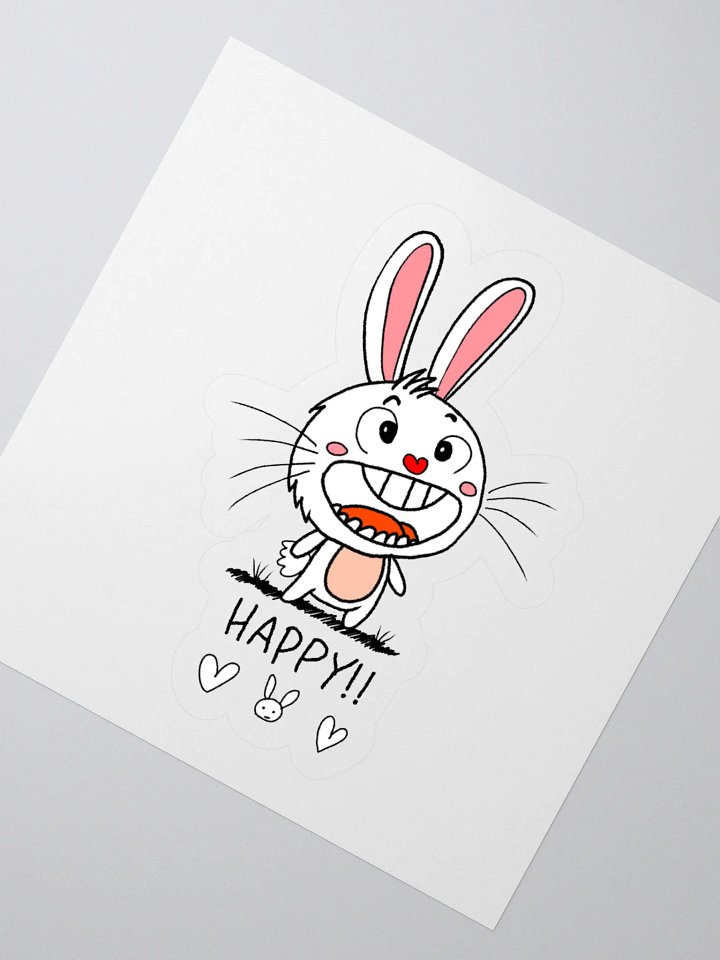 Smiling Rabbit Kiss Cut Stickers product image (6)