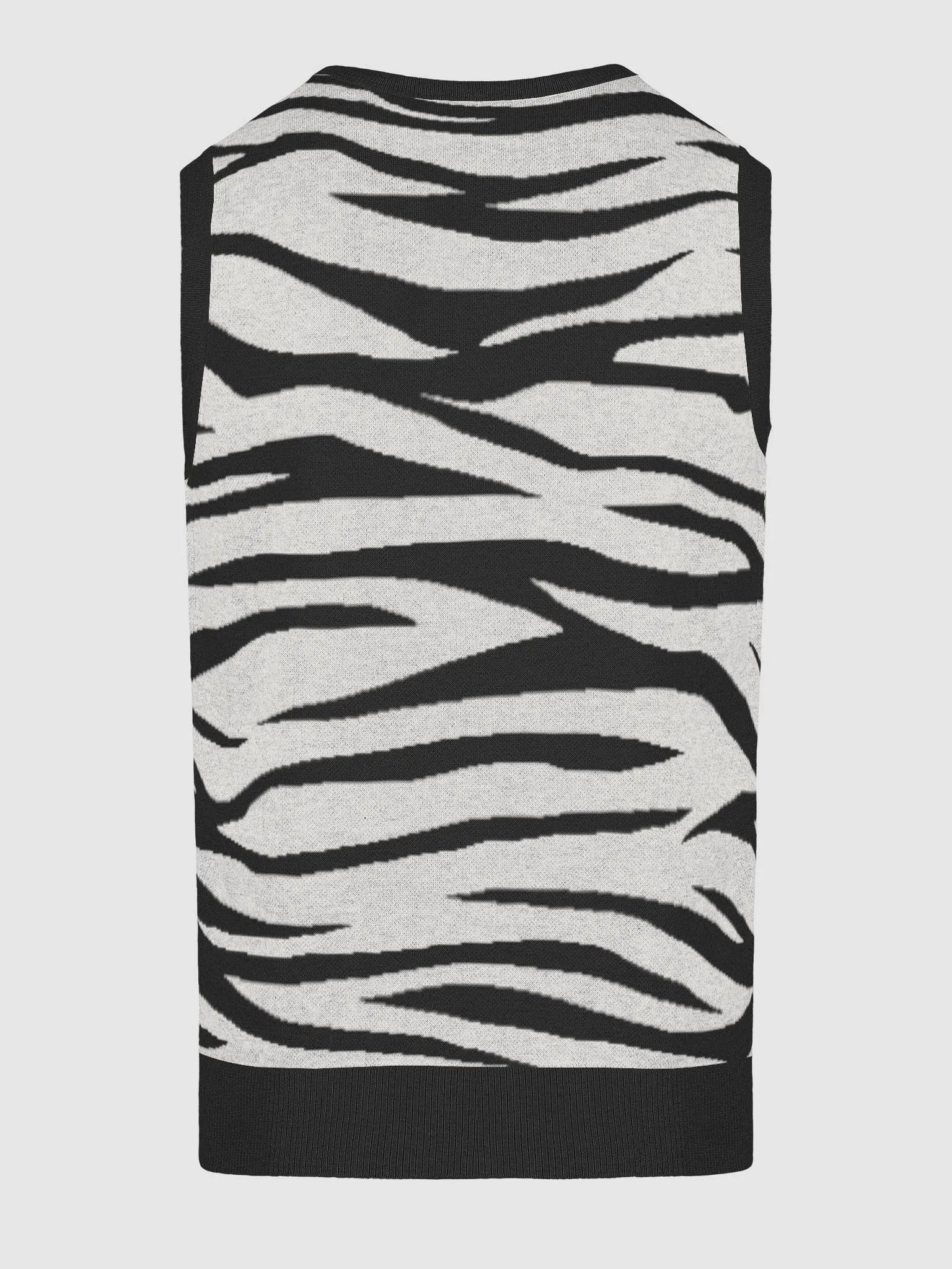 Zebra Chic Knitted V-Neck Vest product image (19)