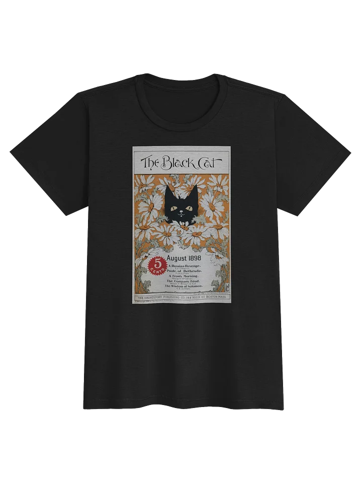Vintage Black Cat Magazine Vintage Black Cat magazine cover tee with peeking black cat amidst white daisies. Semi-fitted Gildan Womens Softstyle Tee product image (1)