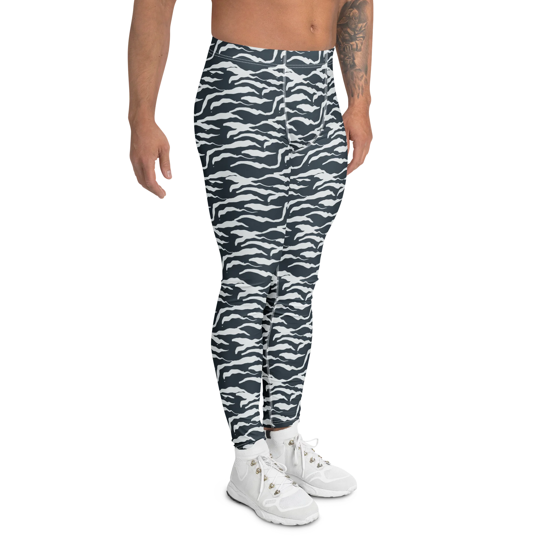 Bold Colorful Wavy Cloud Pattern Men's Leggings product image (3)