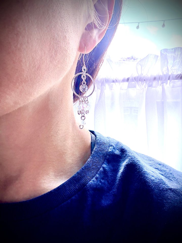 MFD-00256 | White - Seaside Sparkle Chandelier Earrings | Sterling Silver Hooks | Handmade Jewelry by Monique Faella Designs™ product image (2)