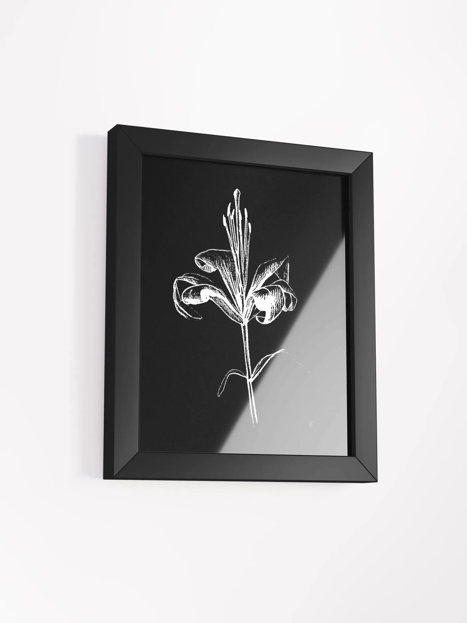 Lily Bloom Monochrome Framed Poster - Fine Flower Dark product image (9)
