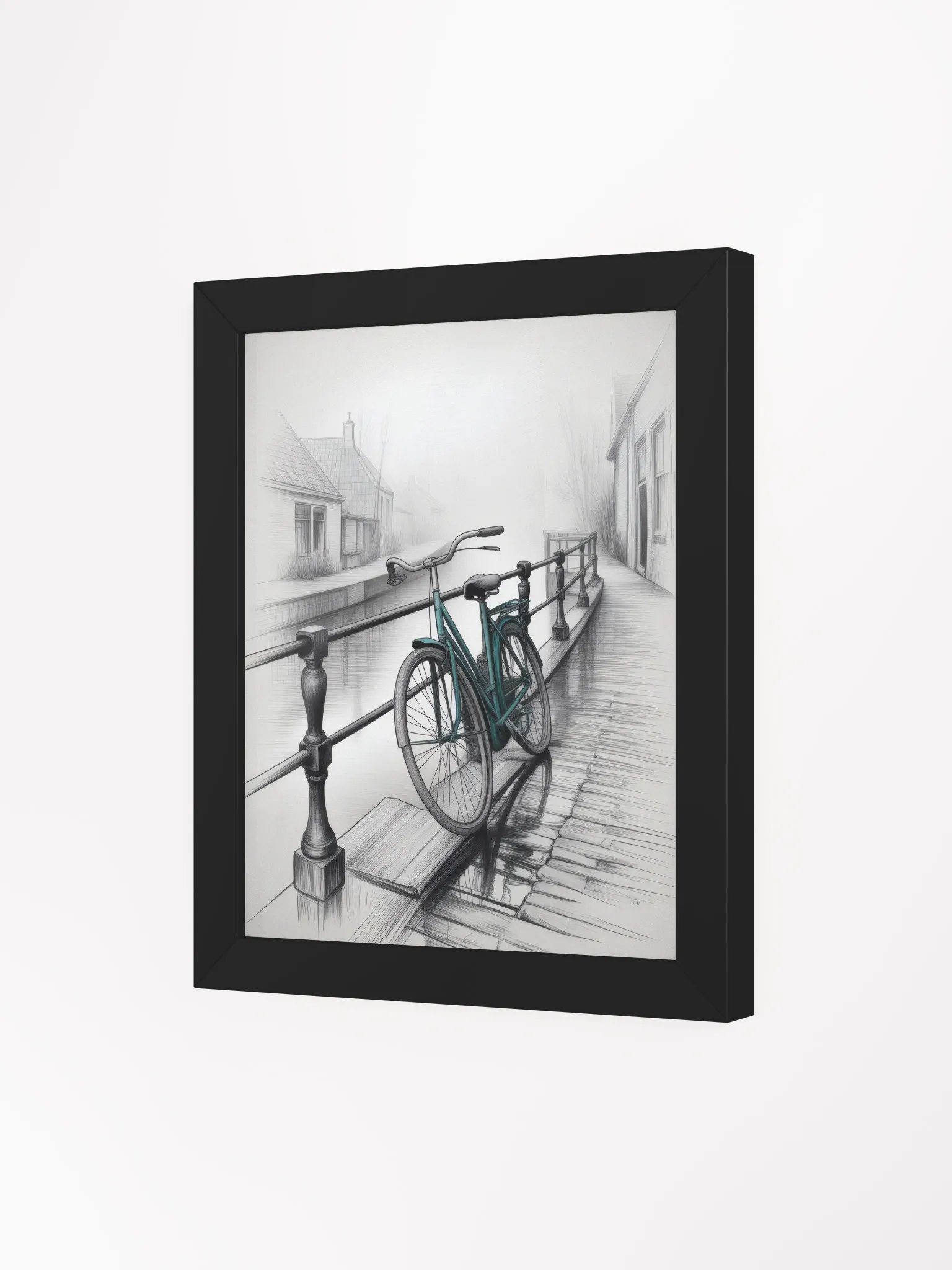 Misty Canal Bicycle Serenity Poster product image (4)