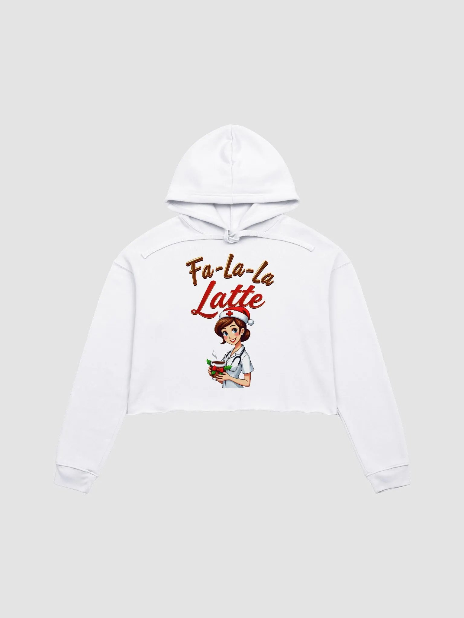 Fa-la-la Latte Nurse Crop Hoodie product image (1)