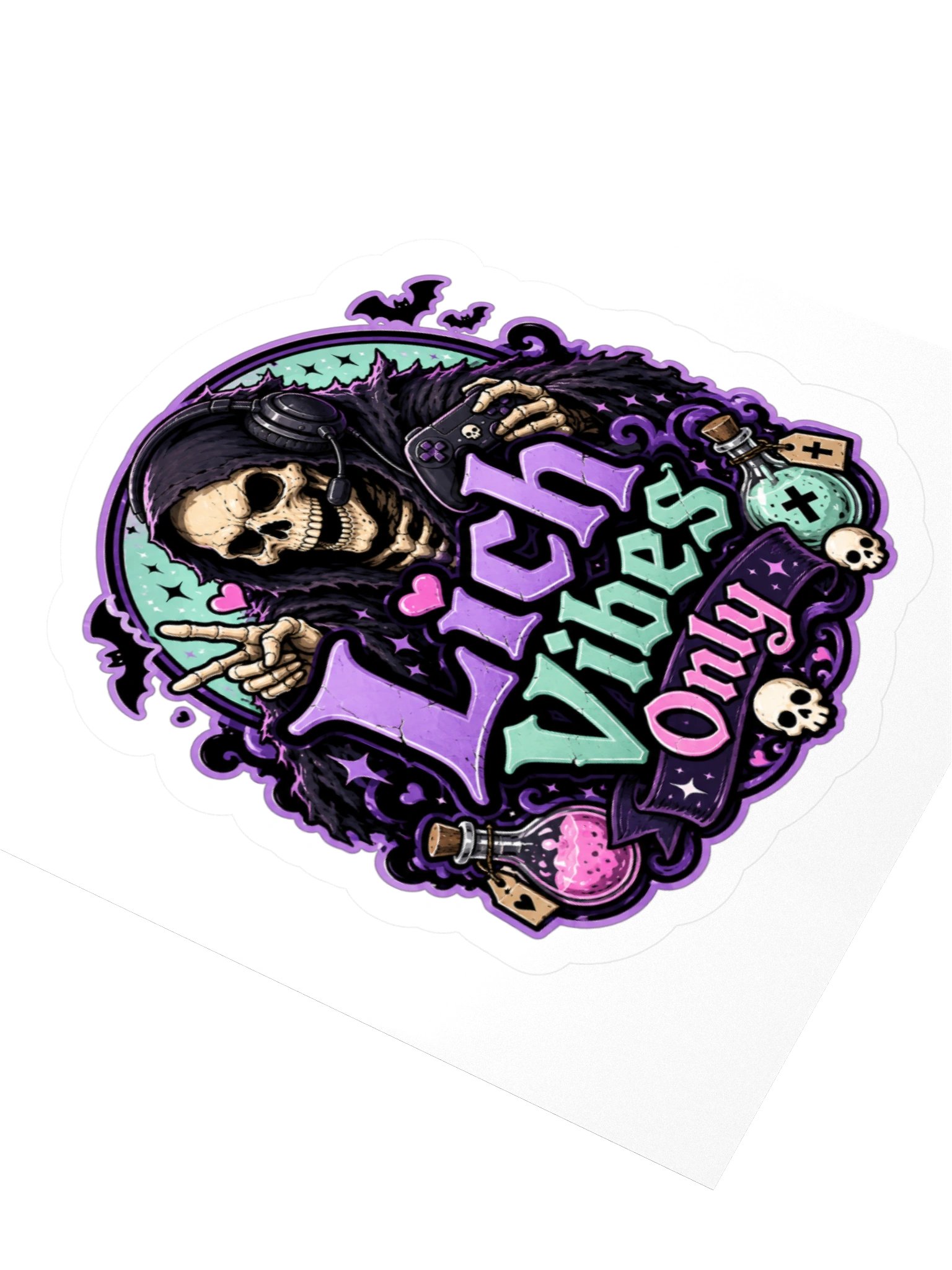 Lich Vibes Only Kiss-Cut Sticker product image (3)
