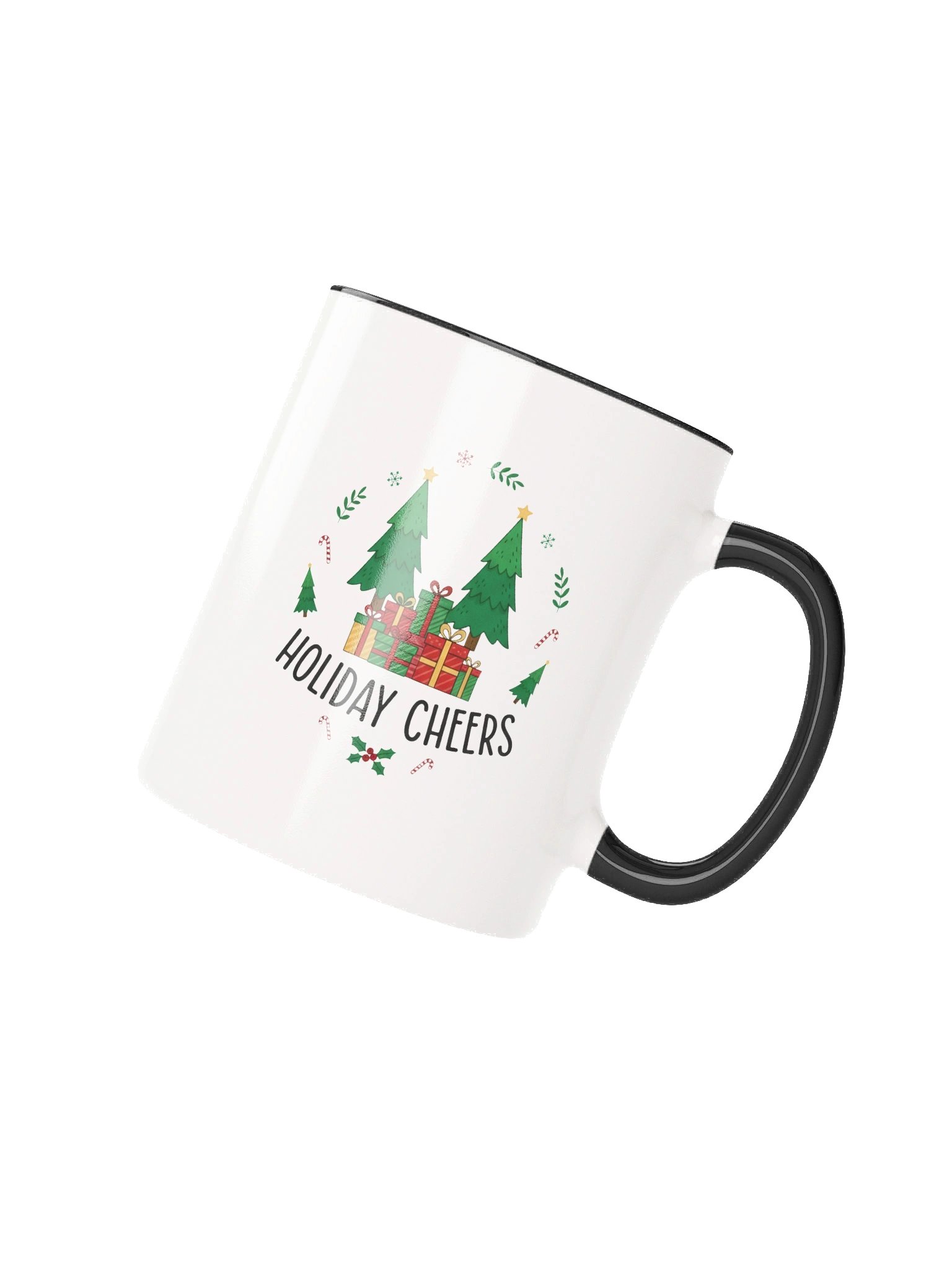 "Merry Christmas" Wishing Coffee Mug — Holiday Cocoa & Candy Cane Design product image (3)