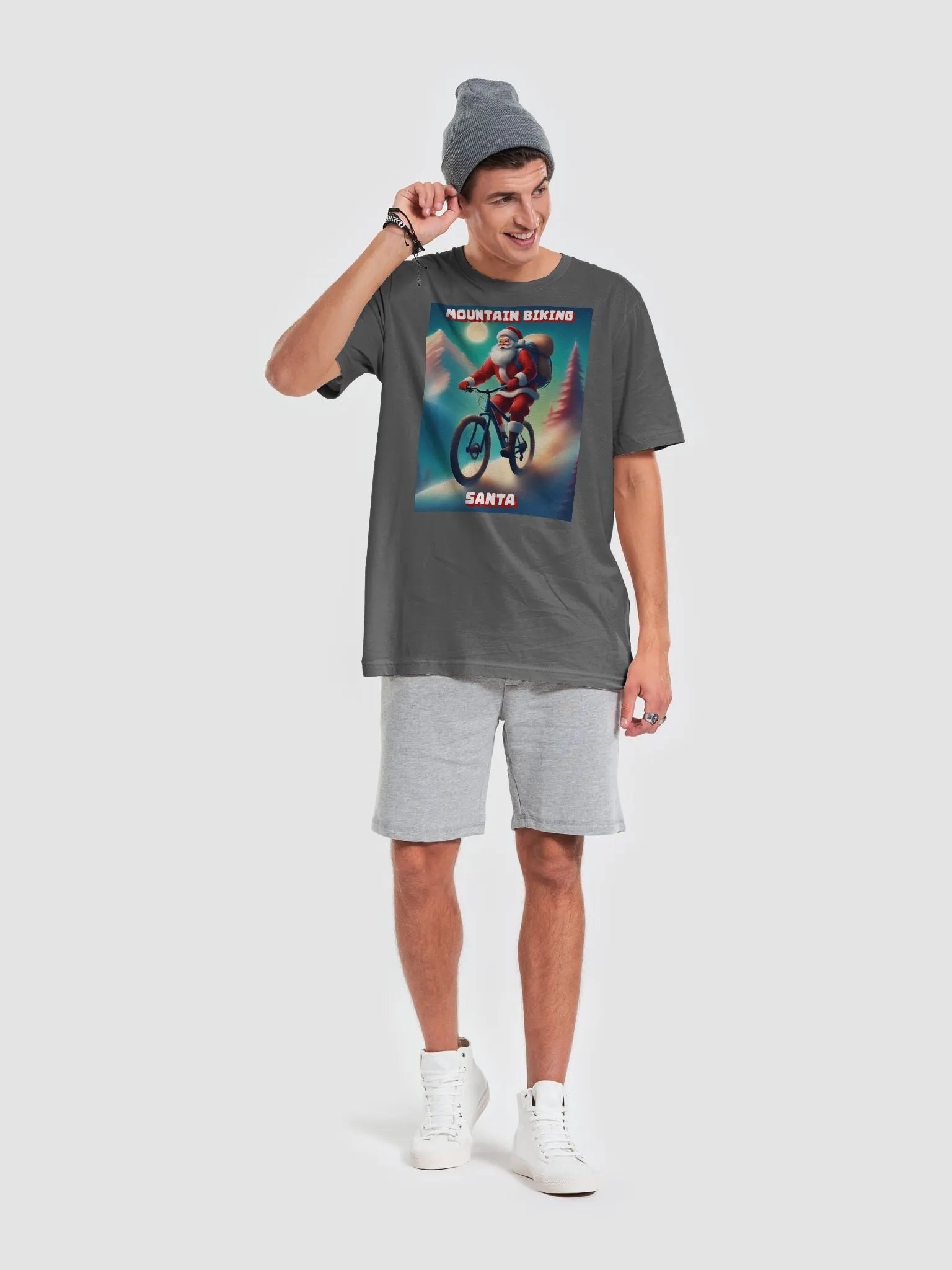 Mountain Biking Santa - Christmas T-shirt product image (36)