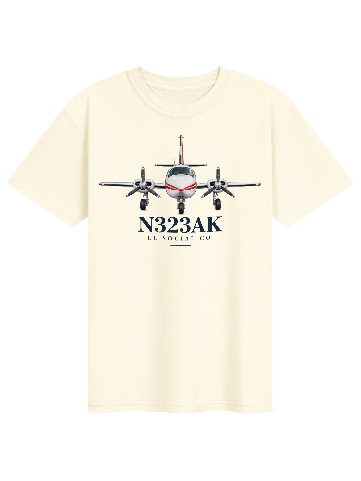 LL Social Co. N323AK Aerostar Tee — Ivory product image (2)