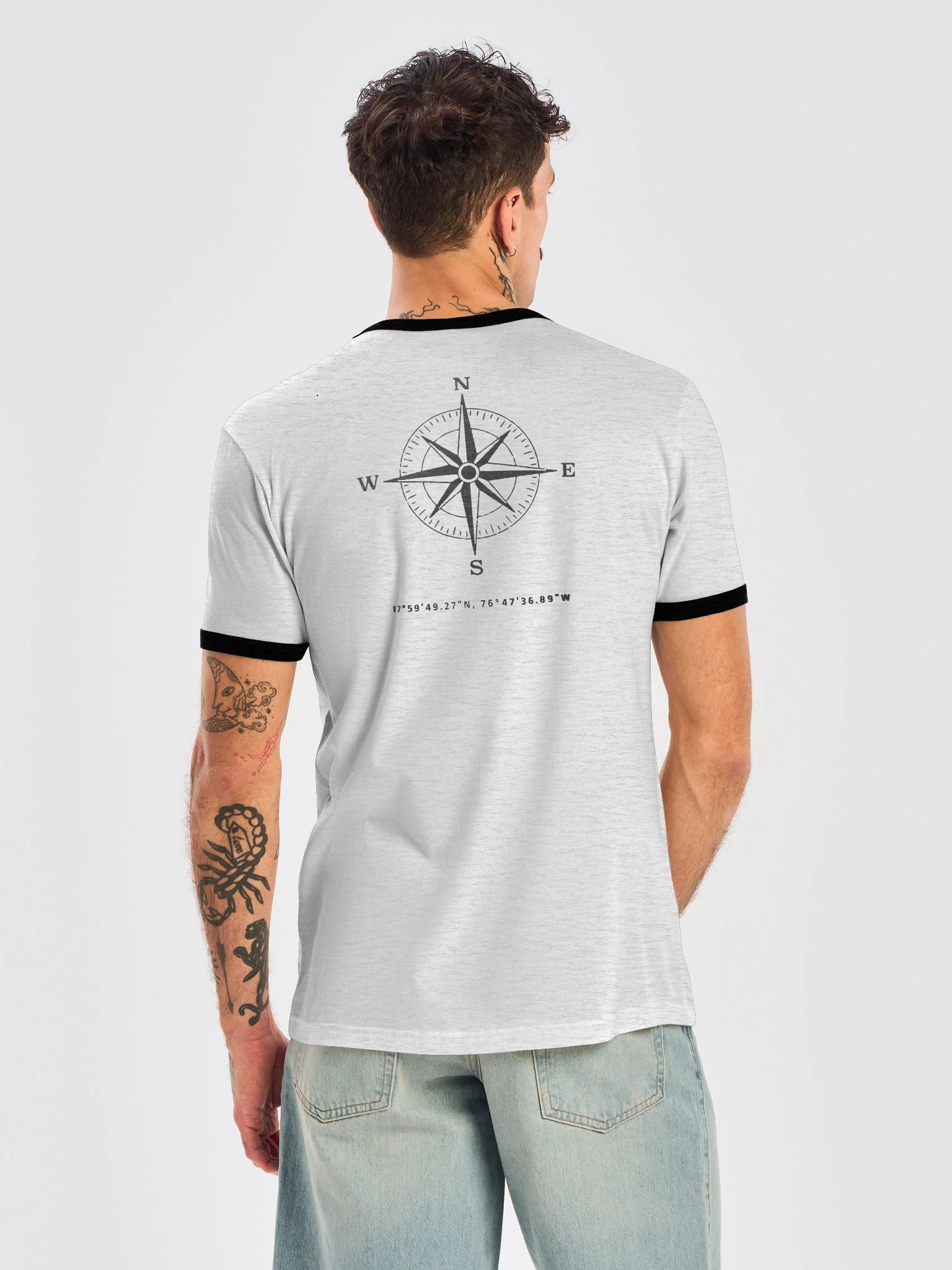 Compass - Jamaica - Vintage ALT | Unisex Ringer T-Shirt | 5 Versions product image (28)