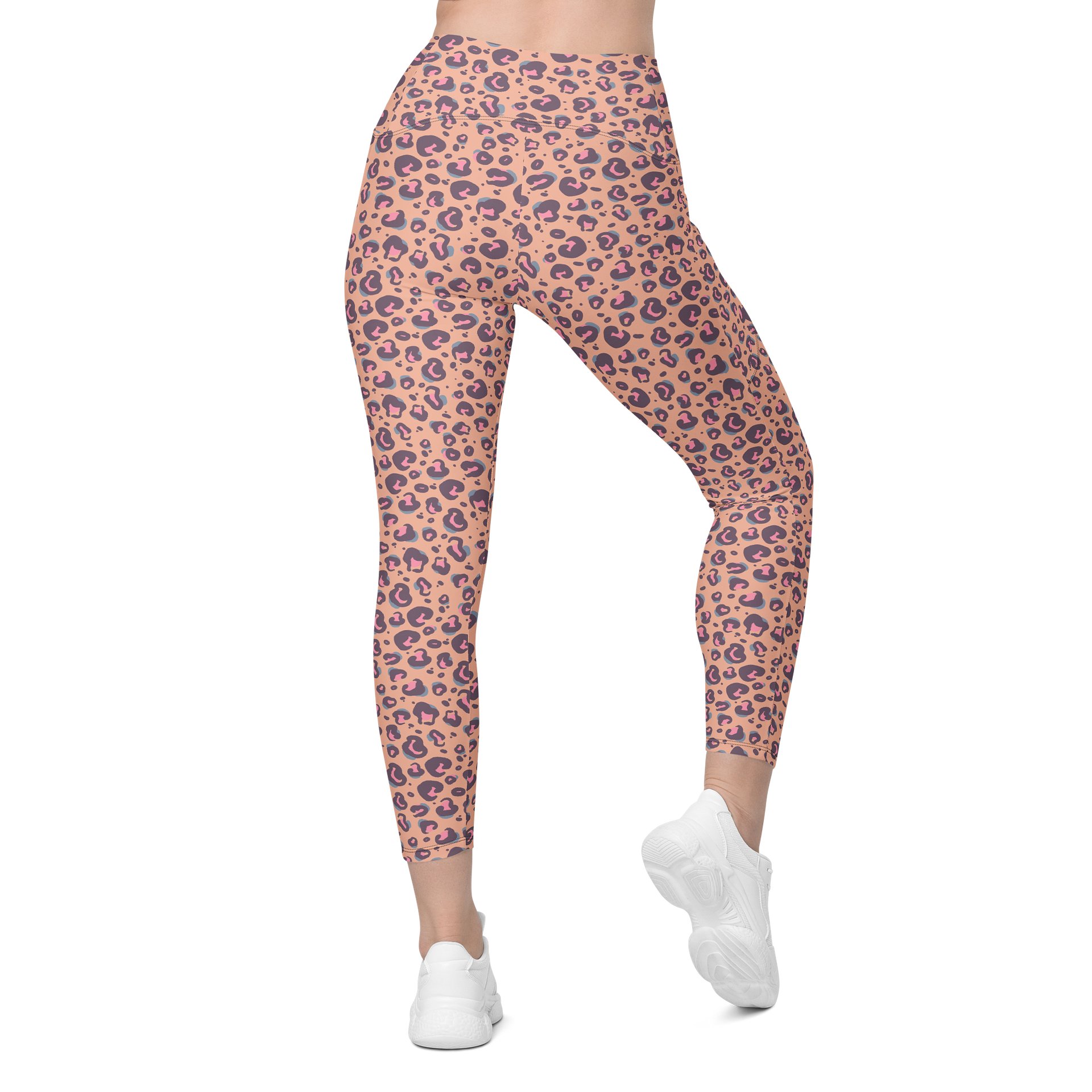 Unique Design Crossover Leggings with Bold Leopard Print product image (2)