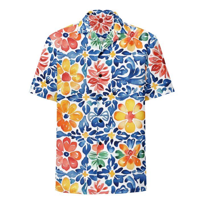 Watercolor Floral Pattern-Seamless Papel Picado Design Hawaiian Shirt product image (1)