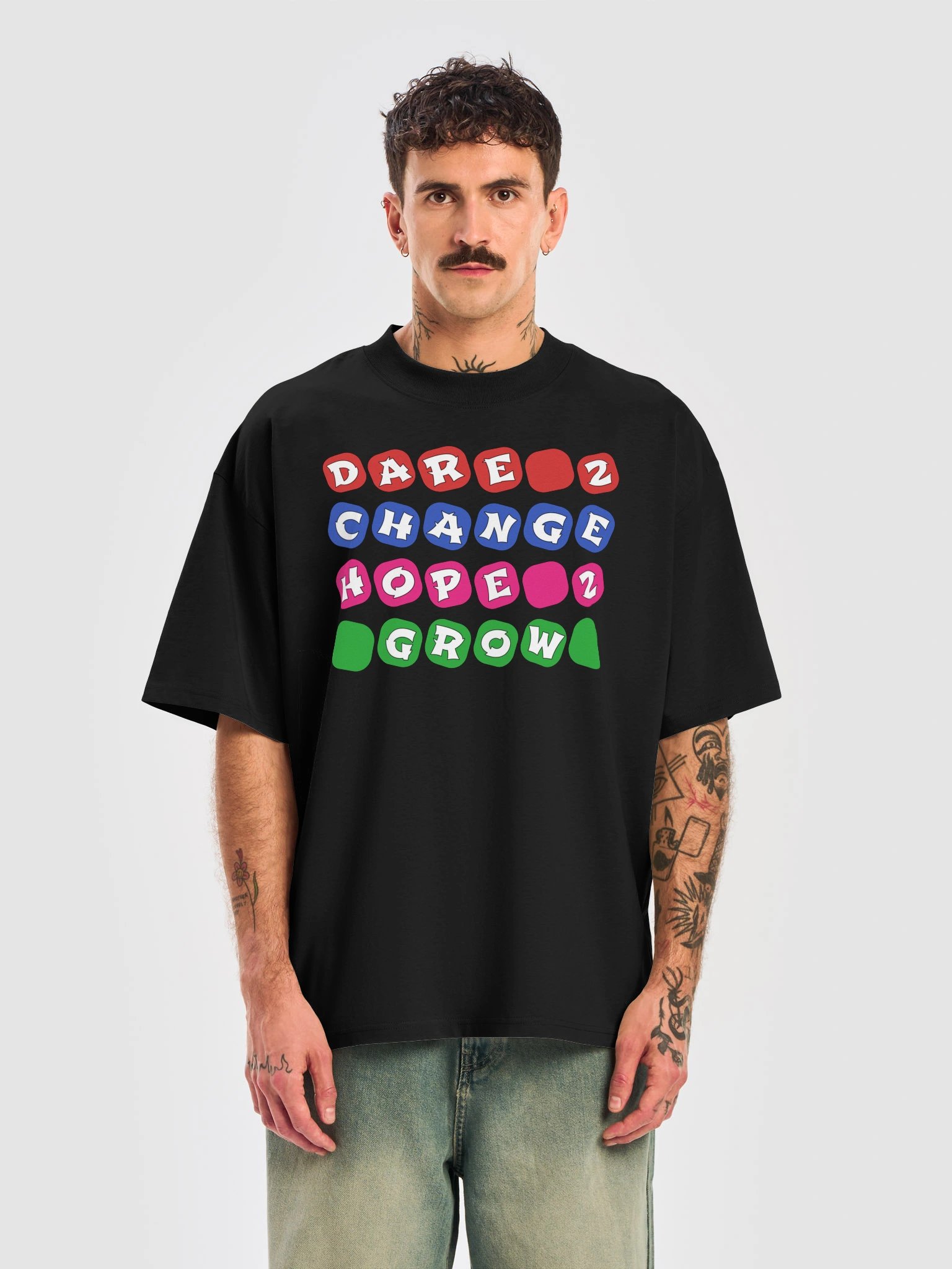 Dare 2 Change Hope 2 Grow Unisex Organic Cotton Oversized Graphic T-shirt product image (2)