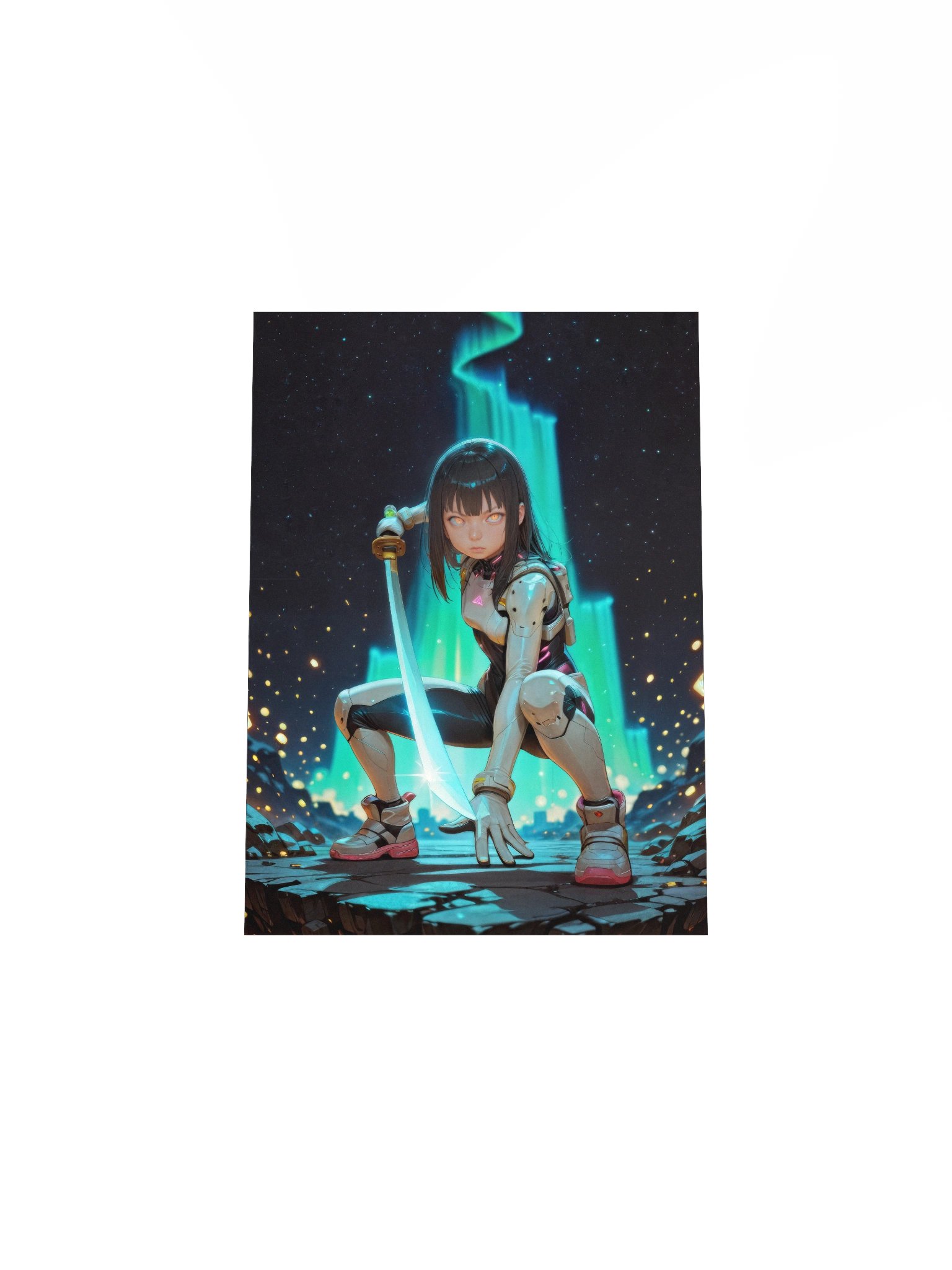 Cyber Samurai Girl Wall Art Poster product image (5)