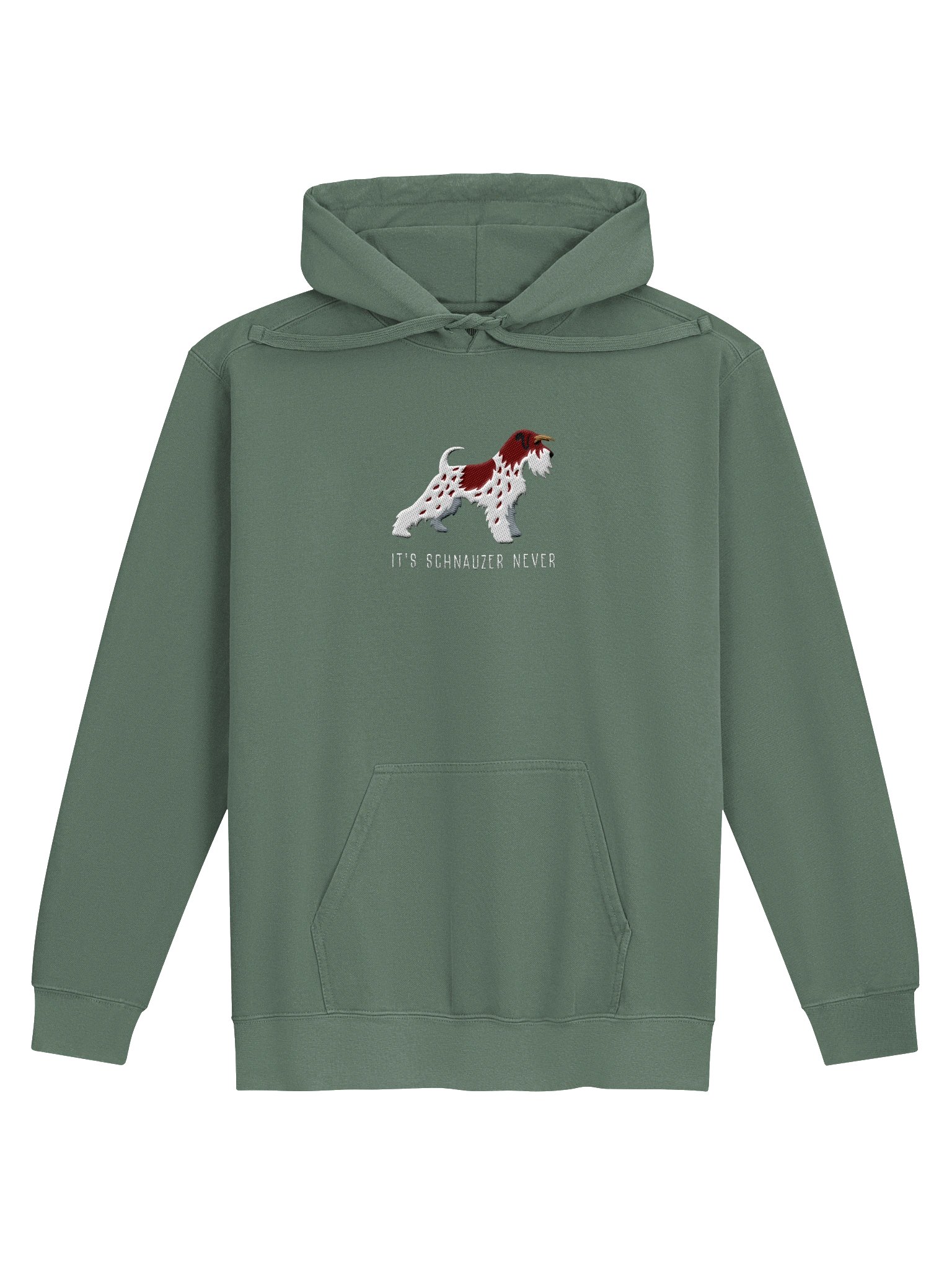 It's Schnauzer Never Premium Hoodie (Embroidered) of a Miniature Schnauzer(Parti Liver & White) product image (9)