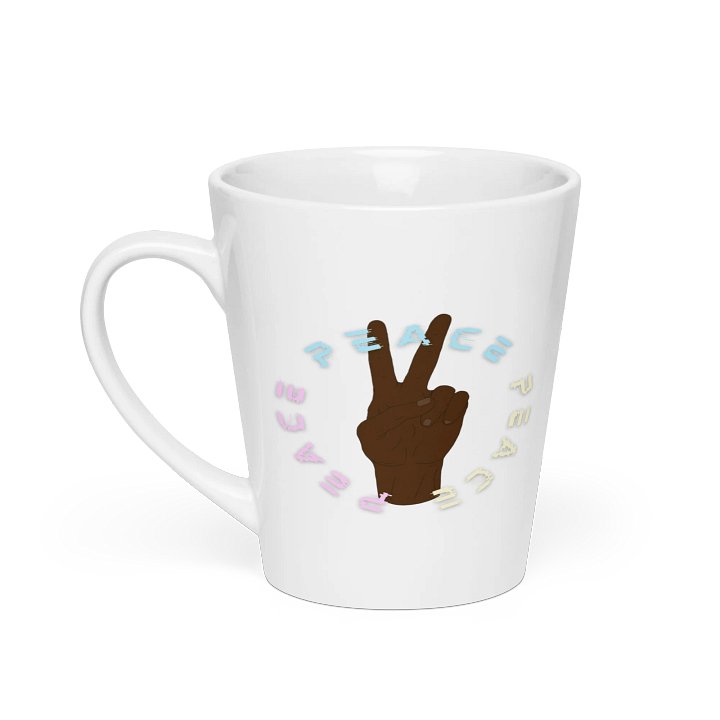 Peace Wave Peace Hand Latte Mug (Black) product image (1)