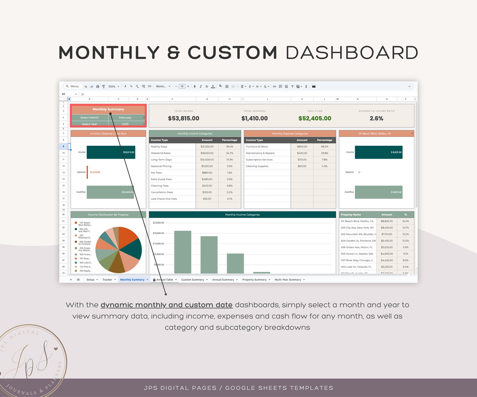 Airbnb Income and Expense Tracker Template | Google Sheets Template product image (5)