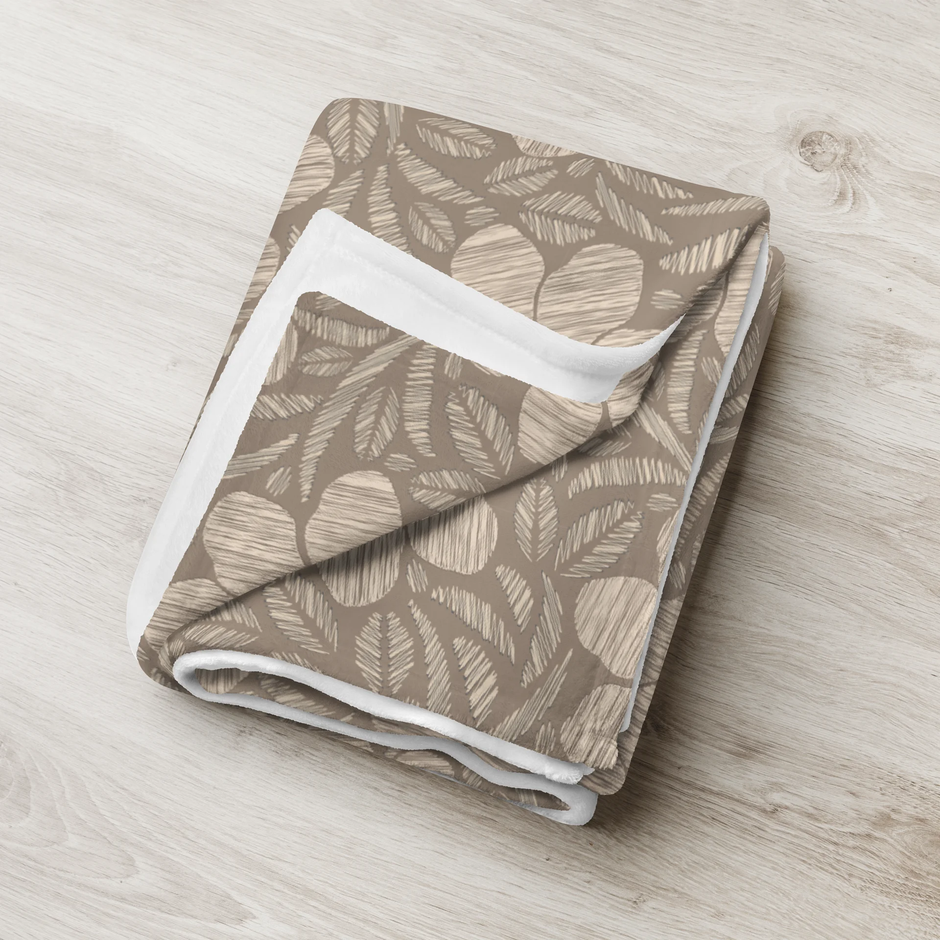 Chic Cozy Throw Blanket with Beige Flower Emroibery Pattern product image (3)