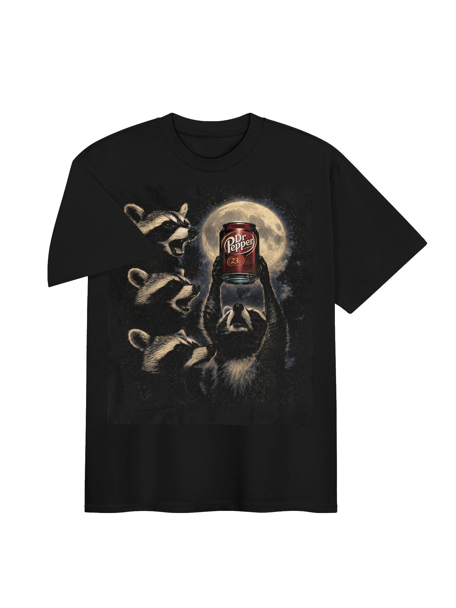 Vintage Raccoon Moon Graphic T-Shirt | Retro Wildlife Unisex Tee product image (2)