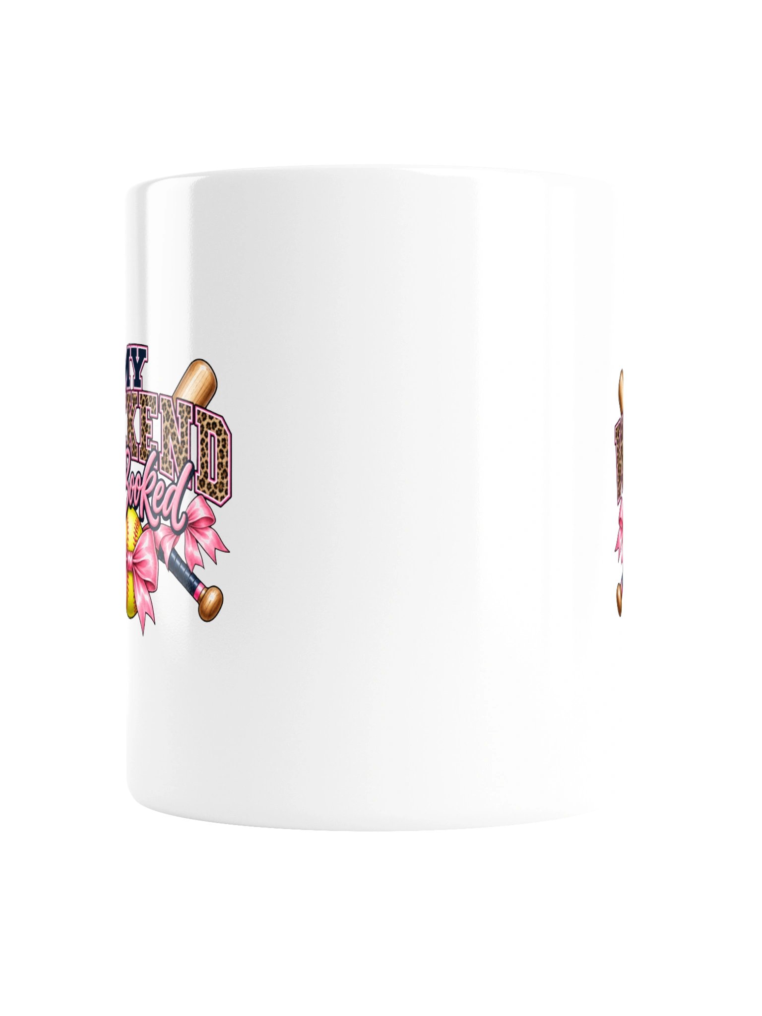 My Weekend Is Booked Softball Mug | Pink Bow Softball Mom Coffee Cup product image (2)