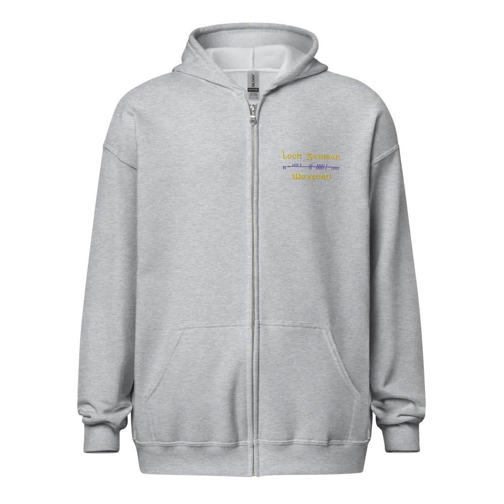 Wexford/Loch Garman Scholastic style Ogham embroidered Zip Hoodie product image (7)