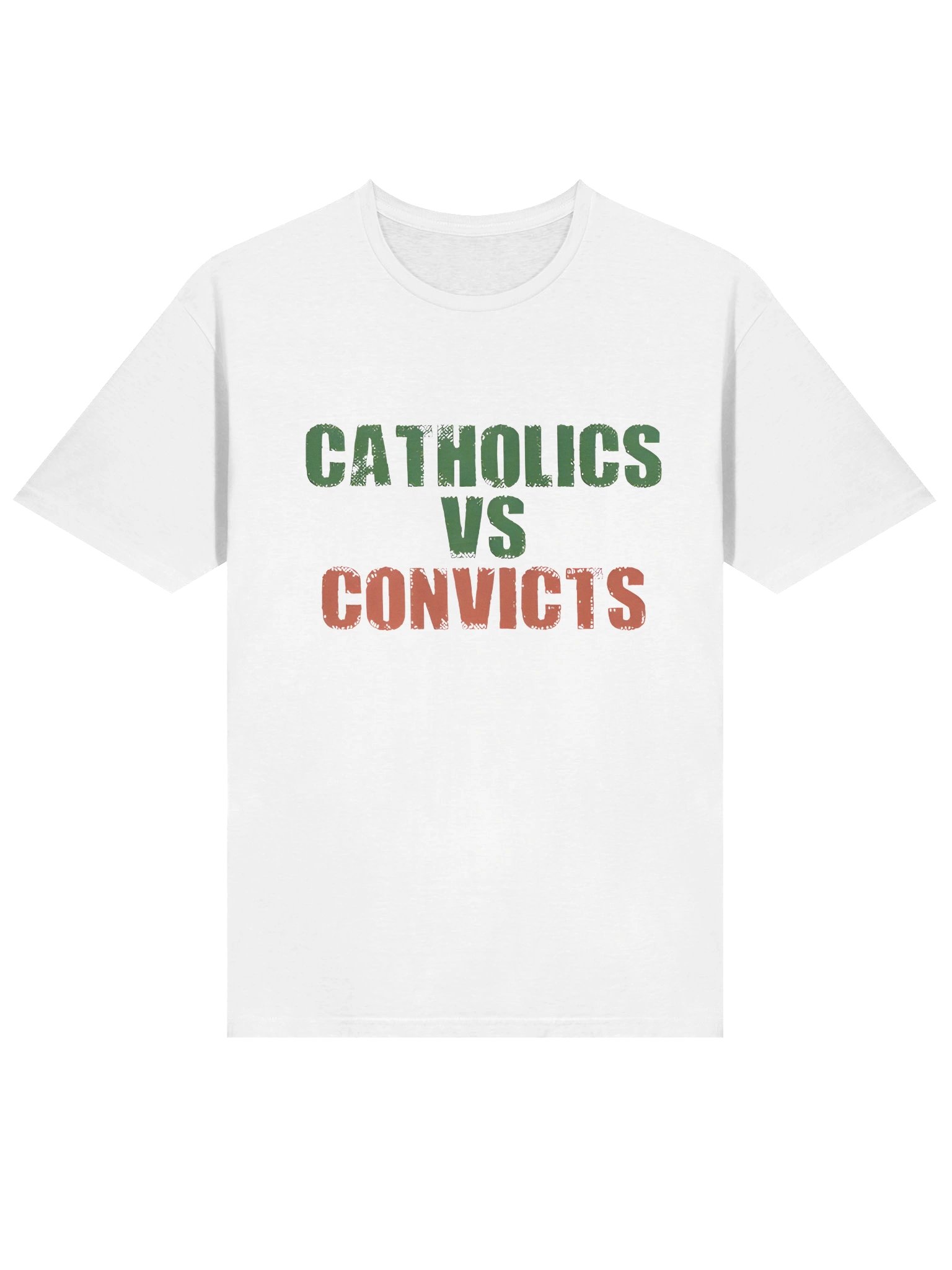 Catholics vs Convicts T-Shirt — Retro Rivalry Faith & Football T-shirt product image (2)