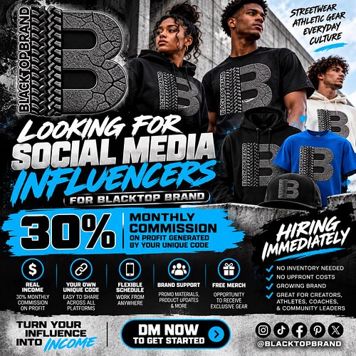 🚨 NOW HIRING | SOCIAL MEDIA INFLUENCERS 🚨

Turn your social media influence into an income opportunity with BLACKTOP BRAND! 🔥...