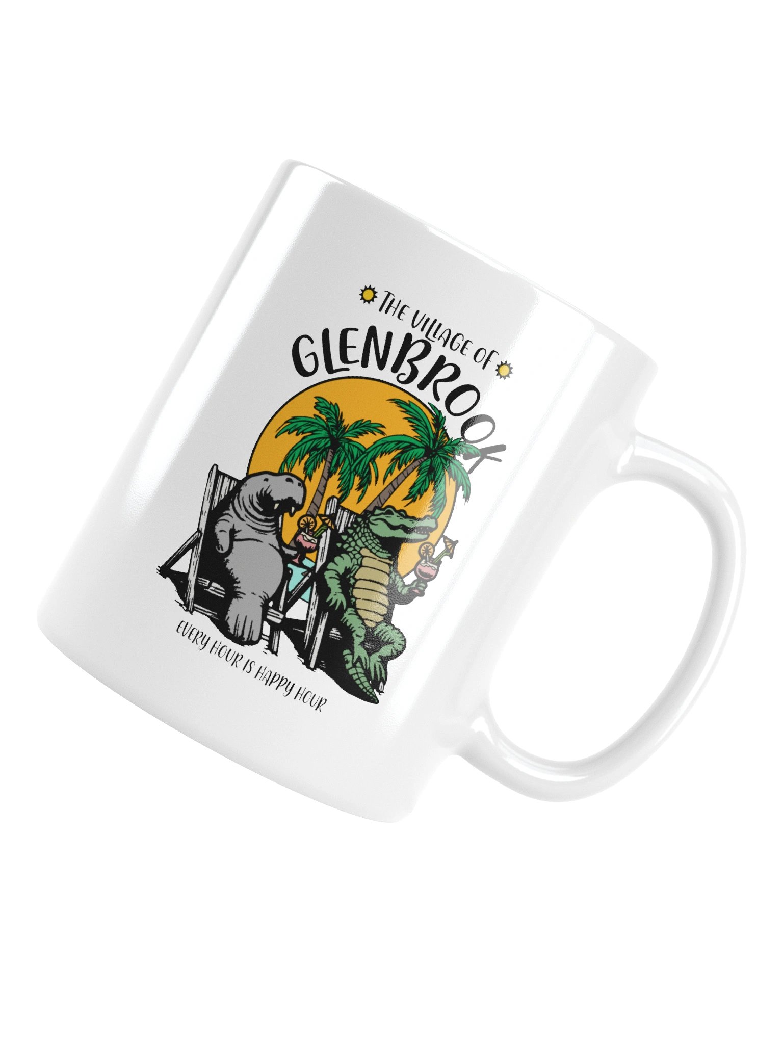 The Village of Glenbrook TV Florida USA Fun Manatee Alligator Design Coffee Mug product image (15)