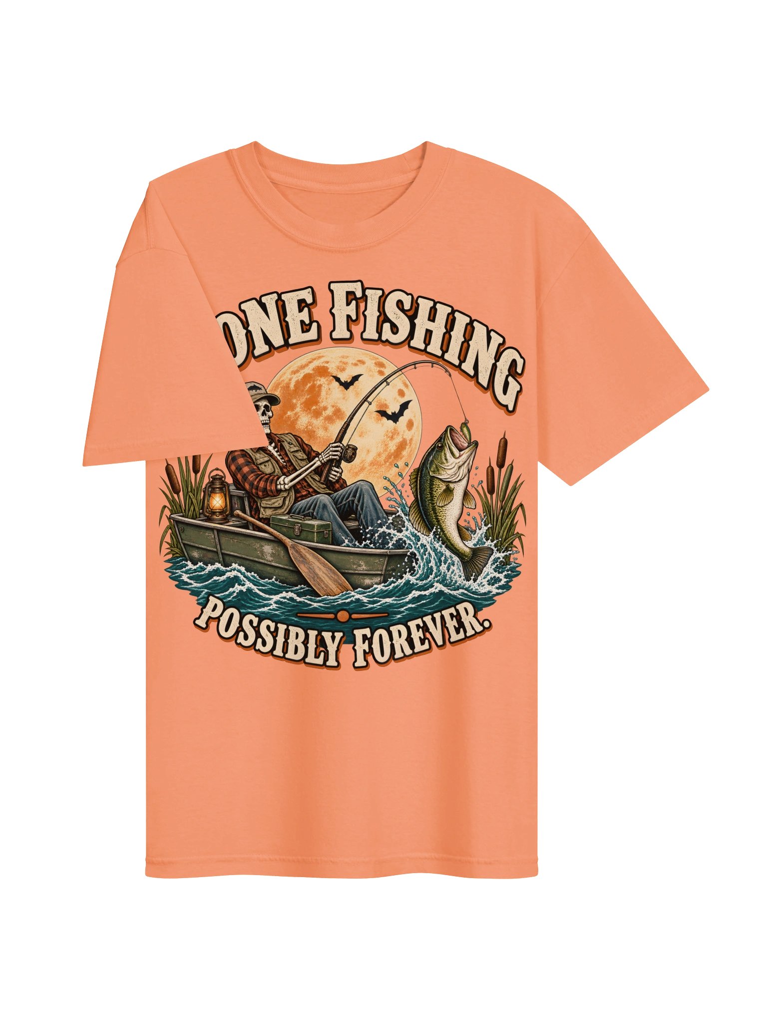 Gone Fishing—Possibly Forever | Halloween Bass Fishing Shirt product image (3)
