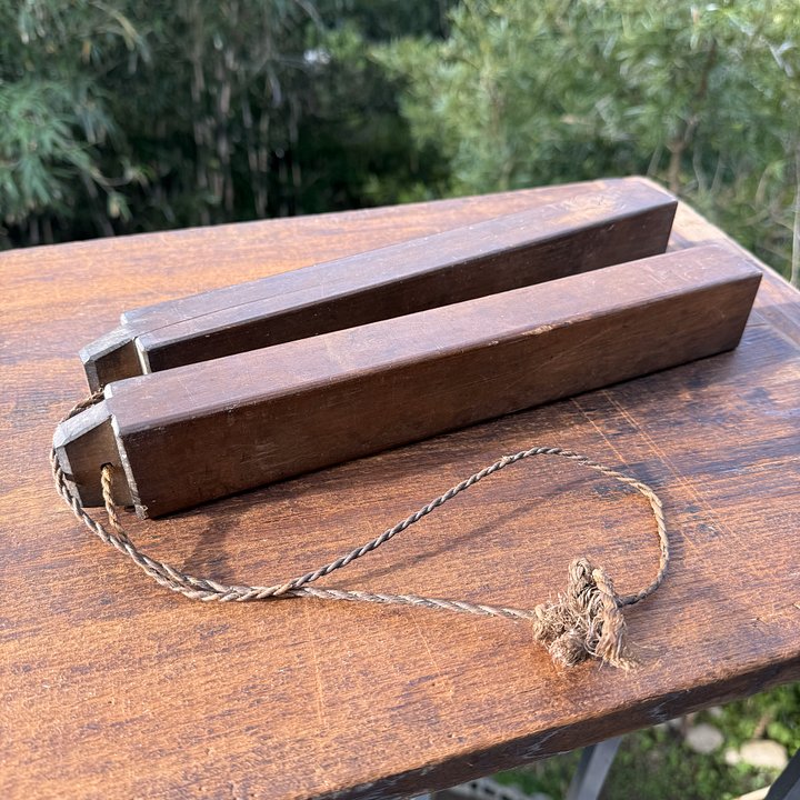 🎎 Antique Japanese Safety Watch Clappers – Edo/Showa Period Sounding Wood | Japan Antique Roadshow product image (1)
