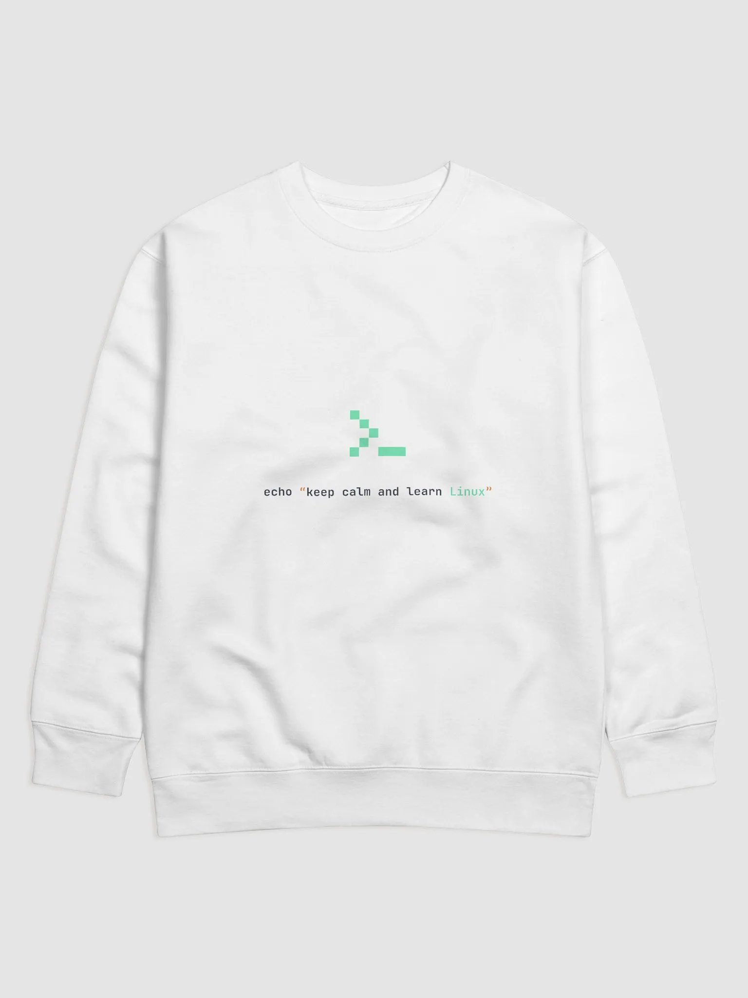 Keep Calm and Learn Linux Sweatshirt (White) product image (1)