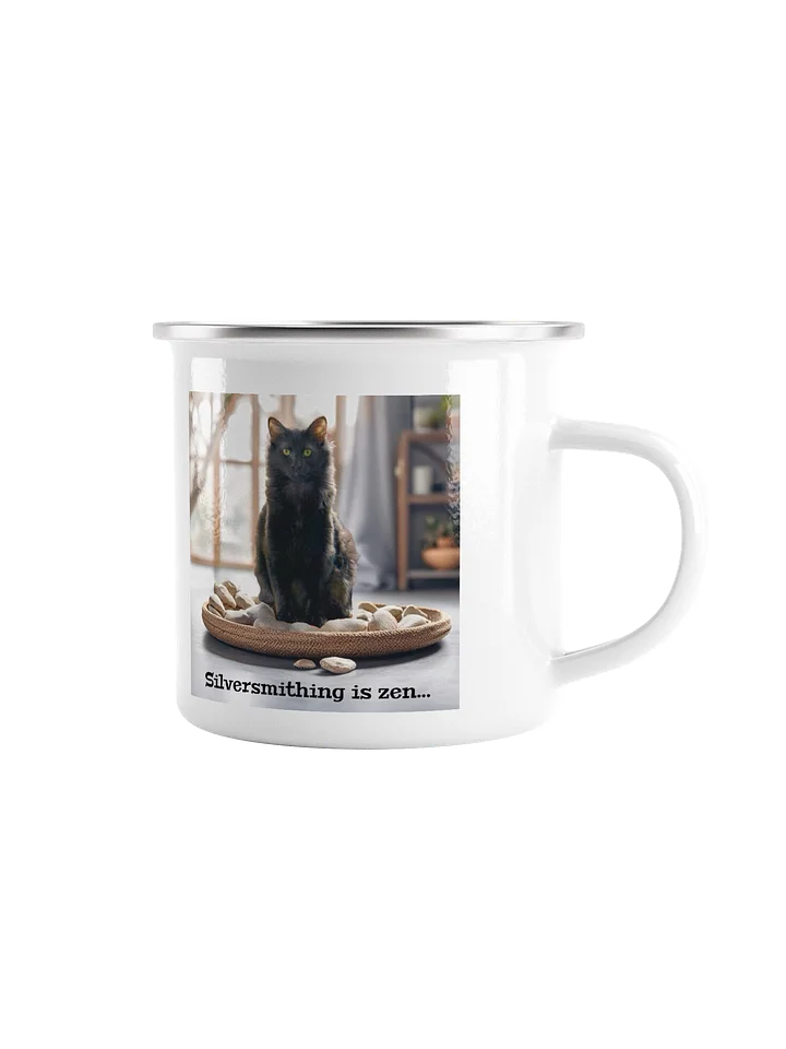 Silversmithing is zen… silver rim mug product image (1)