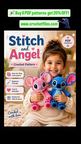 💙✨ FLASH SALE! Stitch & Angel Crochet Pattern – Only $6.99! ✨

Bring this adorable duo to life with our easy-to-follow PDF pa...