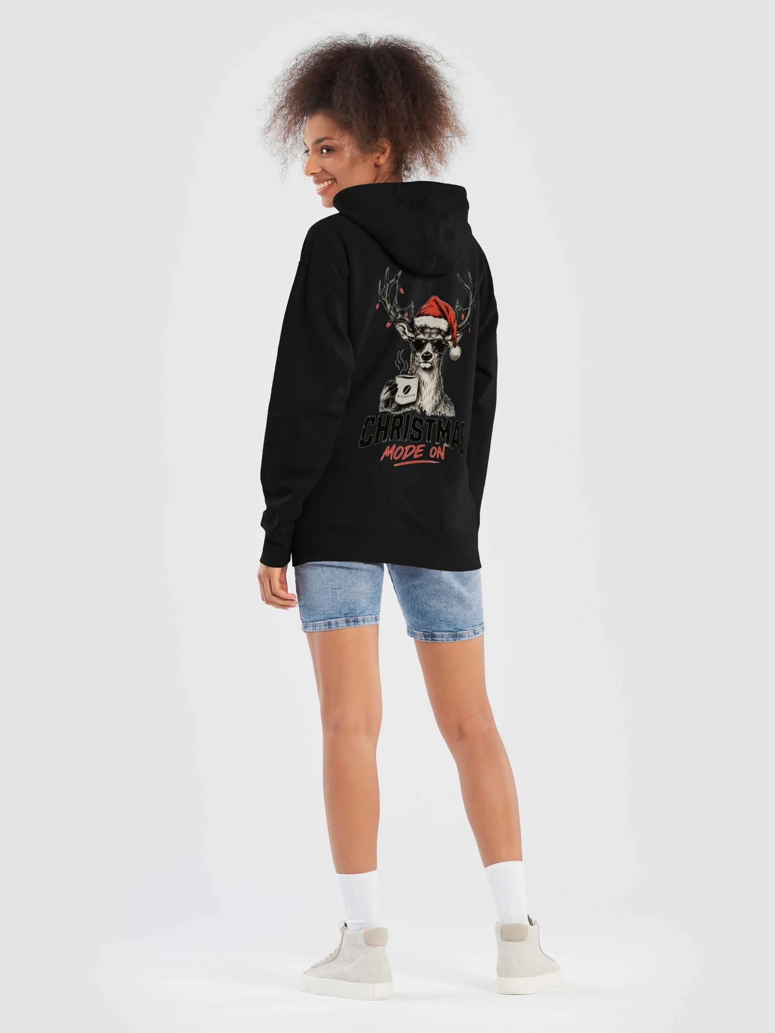 Christmas Mode On – Cool Reindeer Women’s Hoodie product image (69)