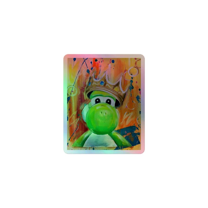 King Yoshi Biggie Smalls Parody Holographic Sticker product image (1)