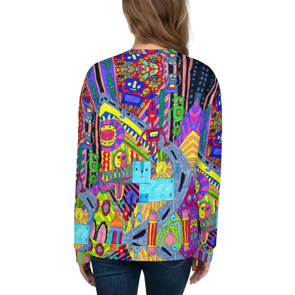 Abstract Colourful Doodle Robots Unisex Sweatshirt product image (10)
