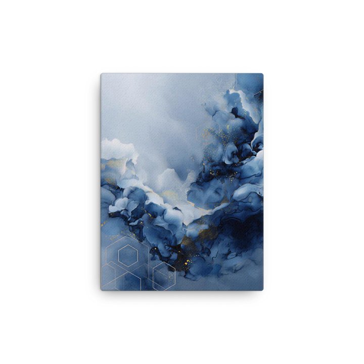 Blue Depths and Gold Mist – Abstract Fluid Art in Navy and Sky Tones product image (13)