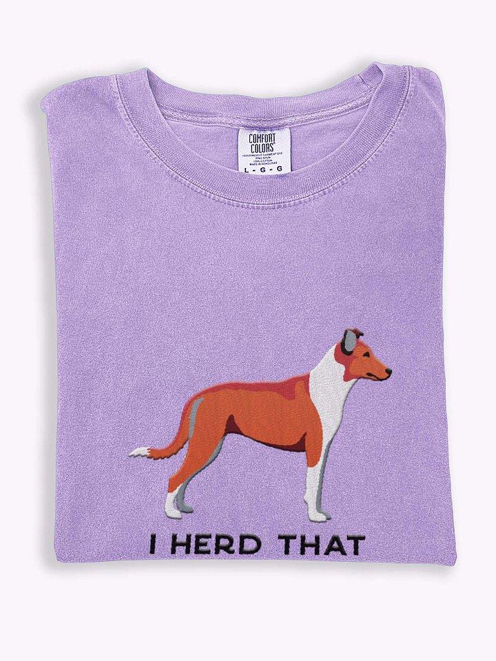 I Herd That T-Shirt(Embroidered) of a Smooth Collie(Red) product image (1)